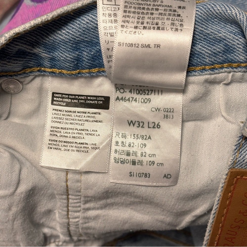 Levi’s 501 Rialto Jean Project Lightwash Pink Floral Hand Painted Jeans W32 L26 - Picture 5 of 8